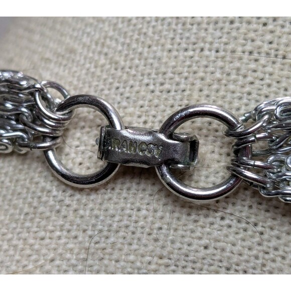 Vintage Sarah Coventry Multi Strand Silver Tone Chain Necklace - Picture 4 of 4